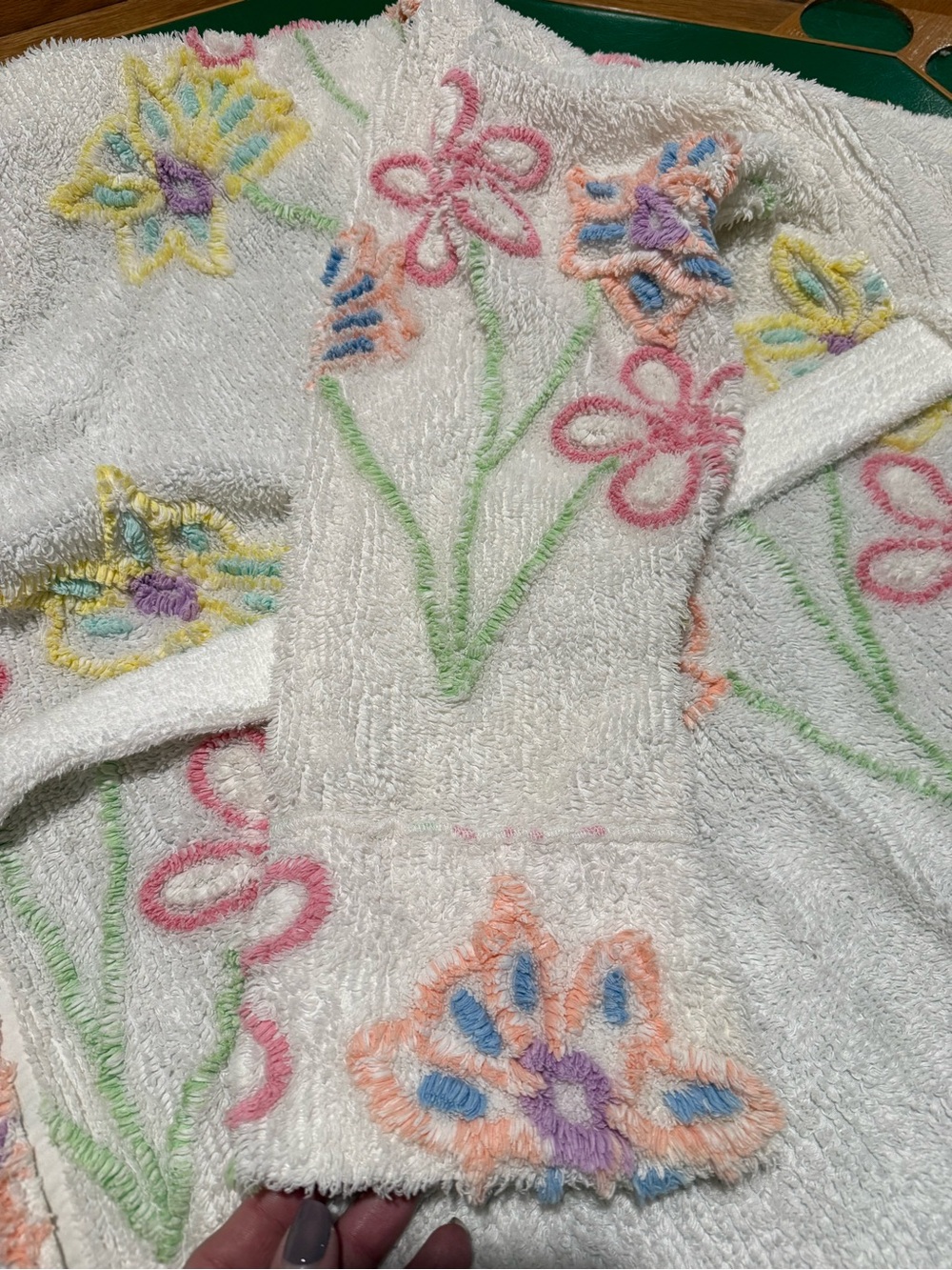 Canyon Group Vintage Chenille Floral Robe size L - Picture 9 of 15